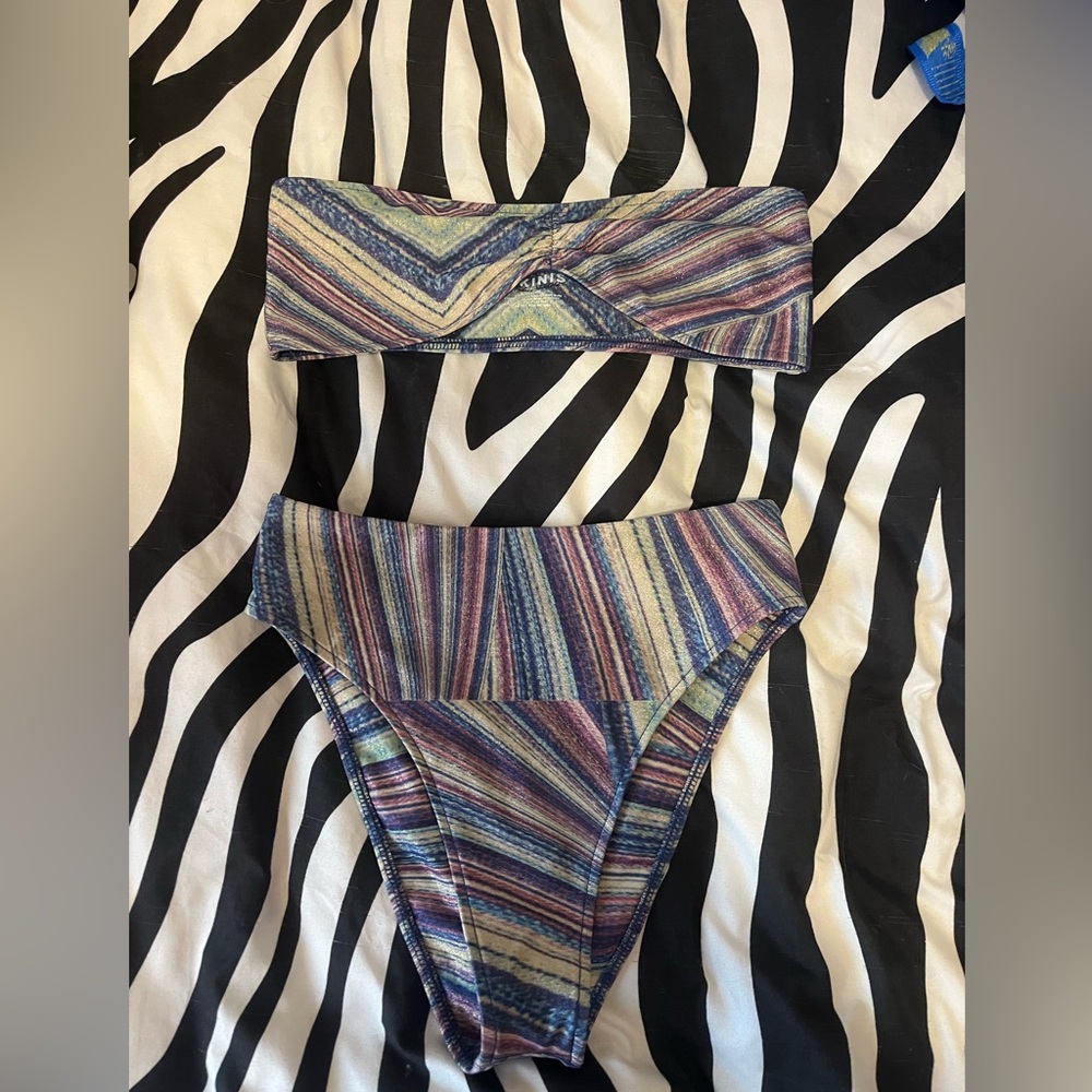 Striped Bandeau Bikini Set Frankie’s Bikinis X Hailee Steinfeld